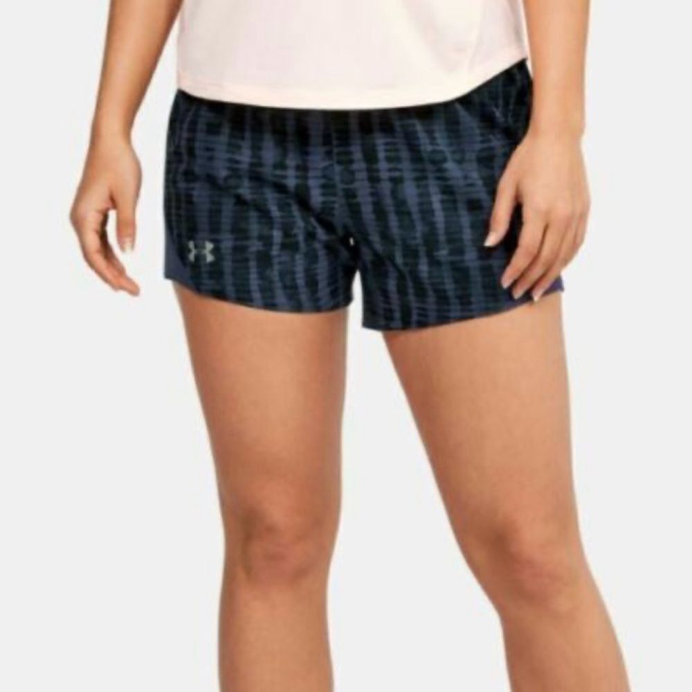 Under Armour Blue & Black Patterned Athletic Running Shorts